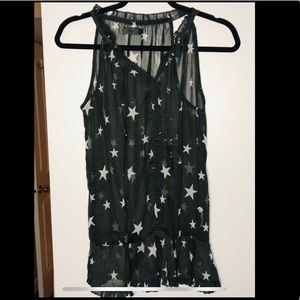 Only Stars short sleeve sheer blouse size small